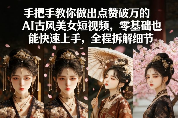 手把手教你做出点赞破万的AI古风美女短视频，零基础也能快速上手，全程拆解细节-Ai创业网