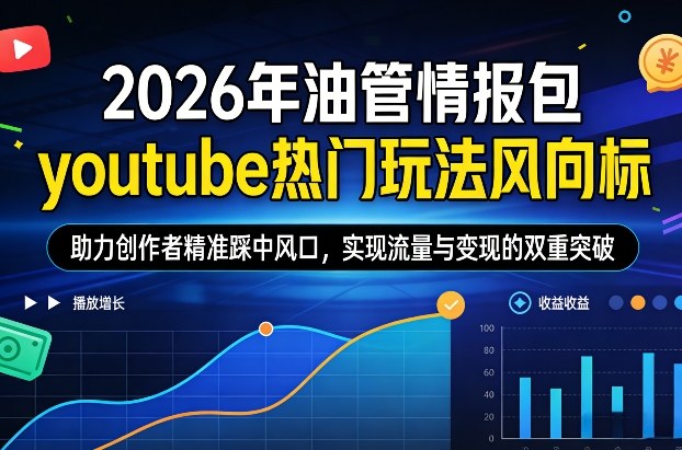 2026年油管情报包，youtube热门玩法风向标，助力创作者精准踩中风口，实现流量与变现的双重突破(更新)-Ai创业网