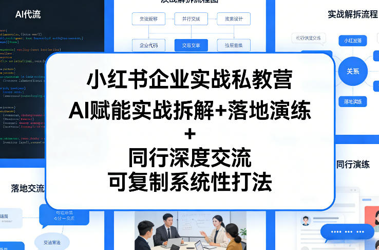 小红书企业实战私教营，AI赋能实战拆解+落地演练+同行深度交流，可复制系统性打法-Ai创业网