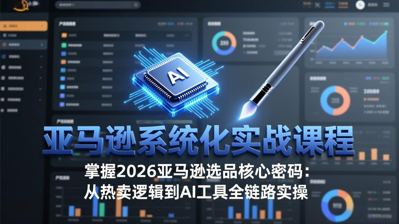 亚马逊系统化实战课-更新3月：2026最新选品方法论，从热卖原因分析到AI作图，提升选品成功率-Ai创业网