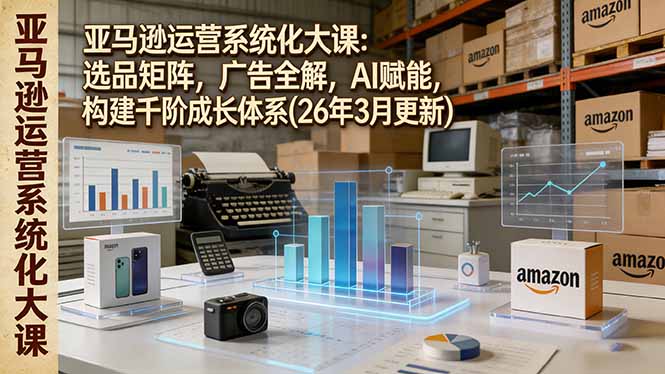 亚马逊运营系统化大课：选品矩阵，广告全解，AI赋能，构建千阶成长体系(26年3月更新-Ai创业网