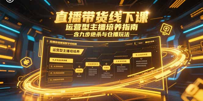 直播带货线下课，运营型主播培养指南，含九步绝杀与仓播玩法-Ai创业网