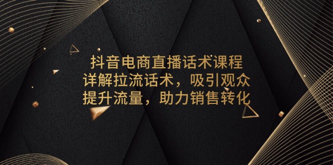 抖音电商直播话术课程，详解拉流话术，吸引观众，提升流量，助力销售转化-Ai创业网