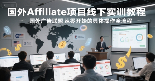 国外Affiliate项目线下实训教程，国外广告联盟从零开始的具体操作全流程-Ai创业网
