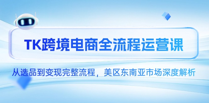 TK跨境电商全流程运营课，从选品到变现完整流程，美区东南亚市场深度解析-Ai创业网
