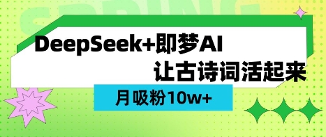 用DeepSeek做AI 古诗词视频，涨粉 10W+(保姆级教程)-Ai创业网