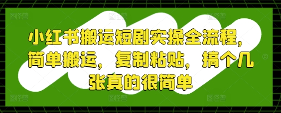 小红书搬运短剧实操全流程，简单搬运，复制粘贴，搞个几张真的很简单-Ai创业网