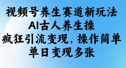 视频号养生赛道新玩法，AI古人养生操，疯狂引流变现，操作简单，单日变现多张-Ai创业网