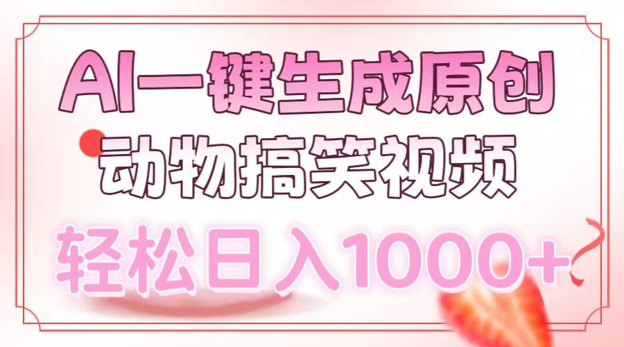 AI一键生成原创动物搞笑视频，轻松日入1000+-Ai创业网