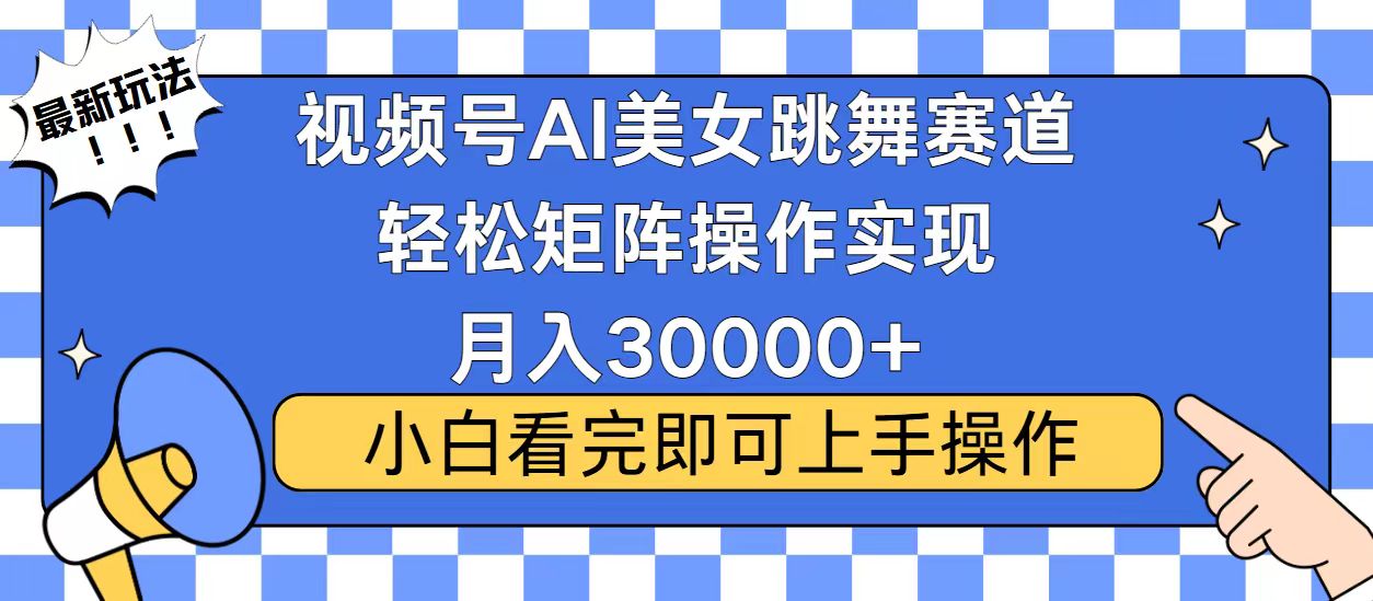 视频号蓝海赛道玩法，当天起号，拉爆流量收益，小白也能轻松月入30000+-Ai创业网