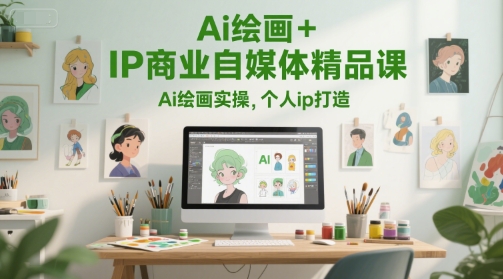 Ai绘画+IP商业自媒体精品课，Ai绘画实操，个人ip打造-Ai创业网