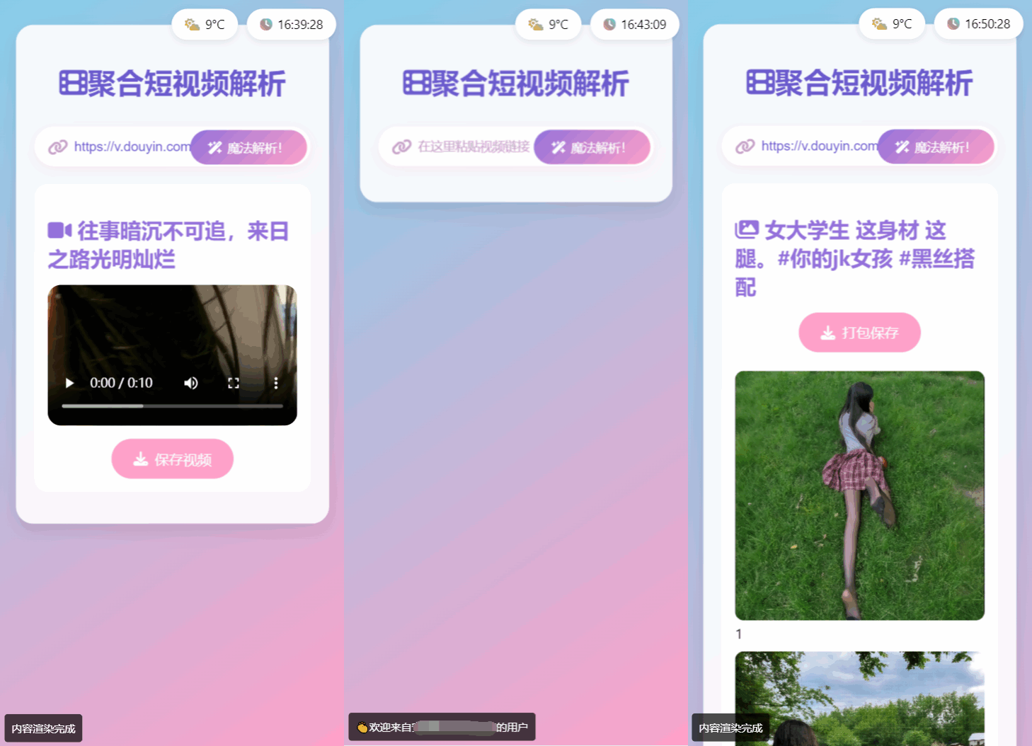 全新二次元聚合短视频解析去水印系统源码 自适应双端-Ai创业网