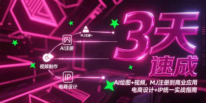3天速成AI绘图+视频，MJ注册到商业应用，电商设计+IP统一实战指南-Ai创业网