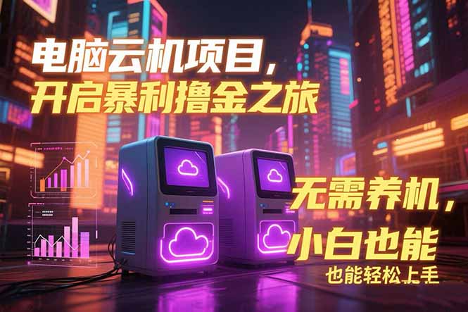 电脑云机项目 暴力撸金玩法，不需要养机 配置没有要求 单机100个窗口一…-Ai创业网