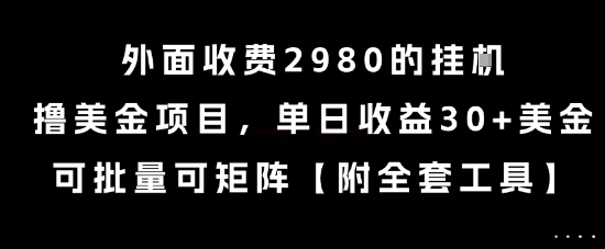 外面收费2980的挂G撸美金项目，单日收益30+美金，可批量可矩阵【揭秘】-Ai创业网