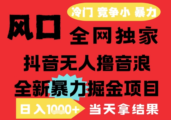 25年6月高爆抖音无人直播最新撸音浪掘金项目，解放双手小白可做，无脑日入1k+，门槛低【揭秘】-Ai创业网