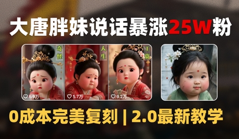 AI大唐胖贵妃说话2.0，40条视频暴涨40w粉，附独家变现攻略-Ai创业网