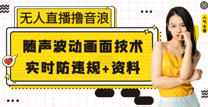 无人直播撸音浪+随声波动画面技术+实时防违规+资料【揭秘】-Ai创业网