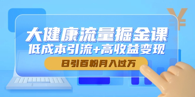 大健康流量掘金课，低成本引流+高收益变现，日引百粉月入过万-Ai创业网