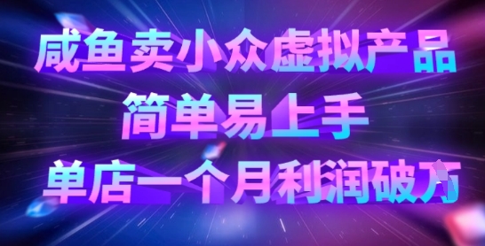 咸鱼卖小众虚拟产品，简单易上手，单店一个月利润破W-Ai创业网