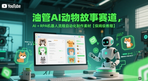 油管AI动物故事赛道，AI+RPA机器人流程自动化制作素材【保姆级教程】-Ai创业网