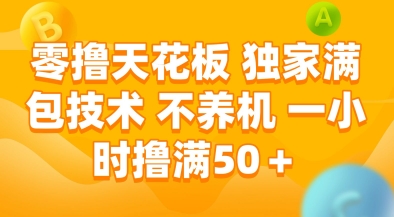 零撸天花板，独家满包技术，不用养机，一小时撸满50+，收益稳定【揭秘】-Ai创业网