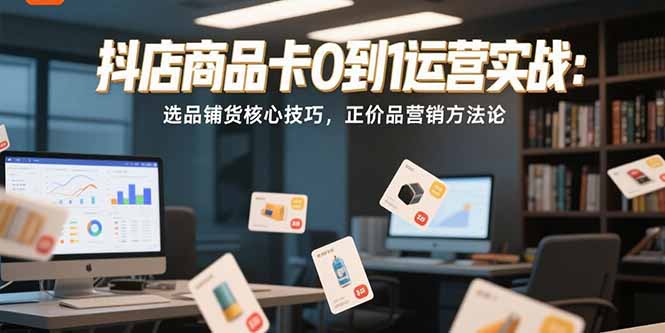 抖店商品卡0到1运营实战：选品铺货核心技巧，正价品营销方法论-Ai创业网
