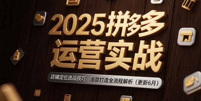 2025拼多多运营实战：店铺定位选品技巧，爆款打造全流程解析(更新6月-Ai创业网