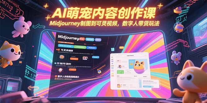 AI萌宠内容创作课，Midjourney制图到可灵视频，数字人带货玩法-Ai创业网