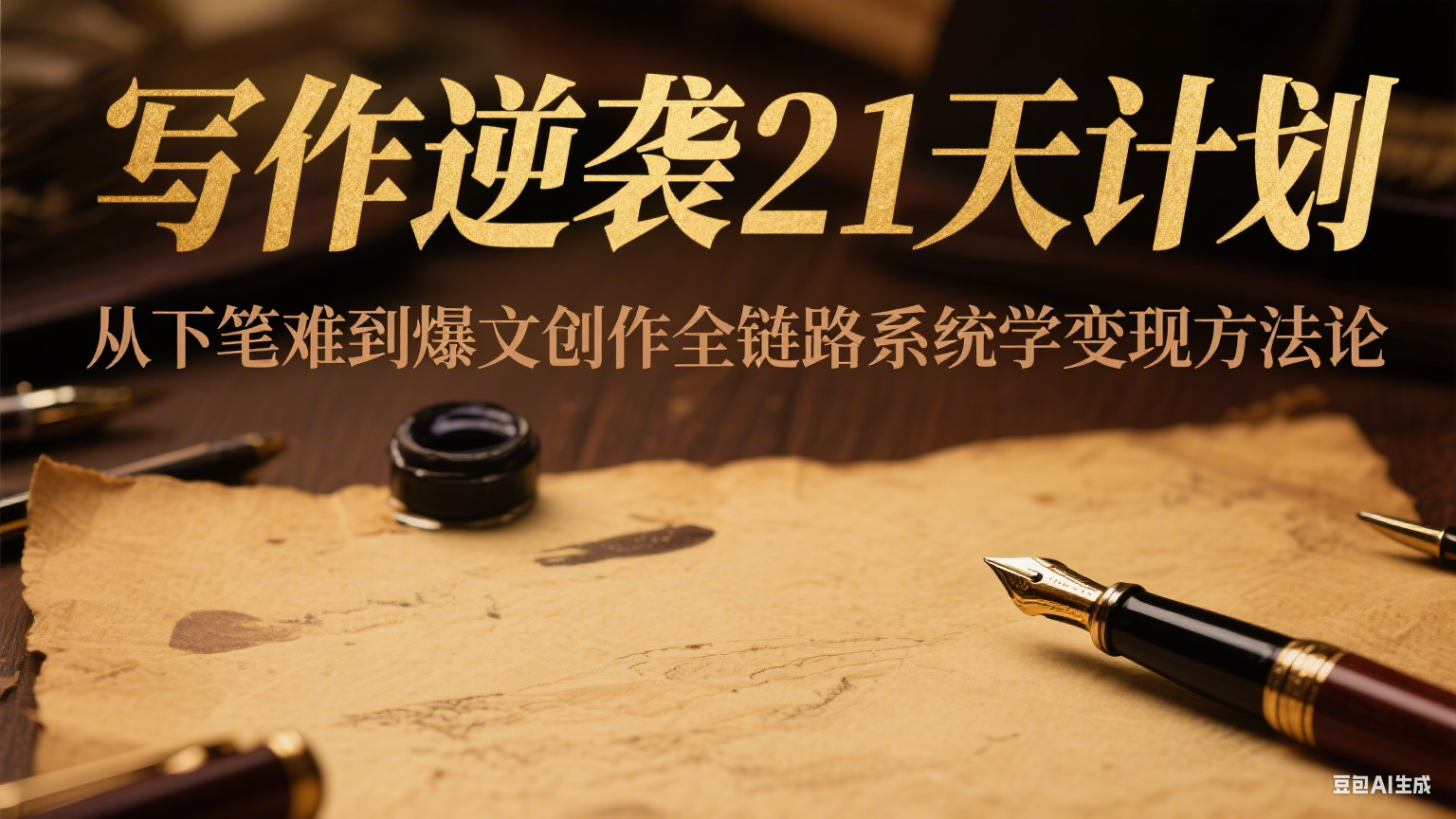 写作逆袭21天计划：从下笔难到爆文创作全链路系统学变现方法论-Ai创业网