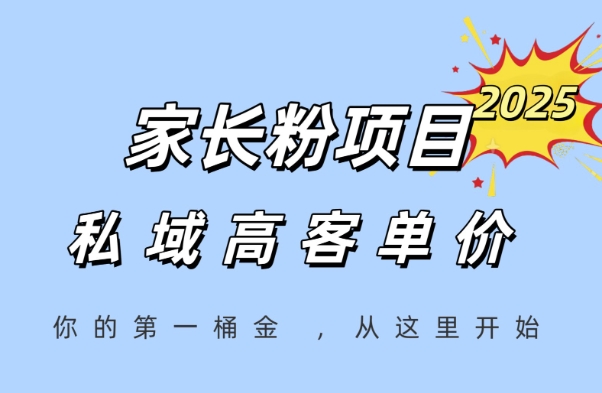 家长粉项目，一个可以长期变现暴利项目，私域高客单价，轻松完成你的人生第一桶金-Ai创业网