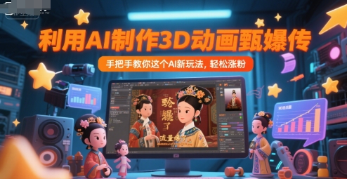 利用AI制作3D动画甄嬛传，流量爆了，手把手教你这个AI新玩法，轻松涨粉-Ai创业网