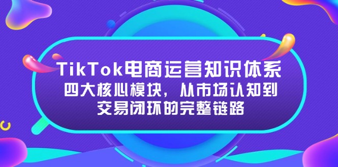 TikTok电商运营知识体系：四大核心模块，从市场认知到交易闭环的完整链路-Ai创业网