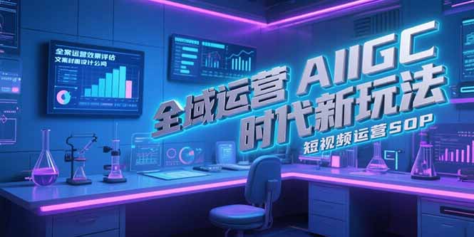 全域运营AIGC时代新玩法，文案封面设计公式，短视频运营SOP-Ai创业网