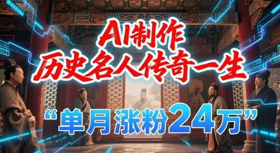 暴力起号！用AI制作历史名人传奇一生，单月涨粉24W，涨粉+变现赛道黑马来了-Ai创业网