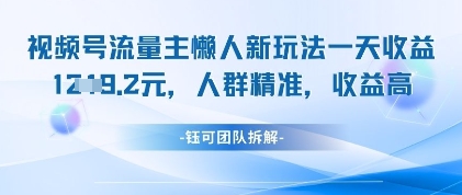 视频号流量主懒人新玩法，一天收益1k，人群精准收益高-Ai创业网