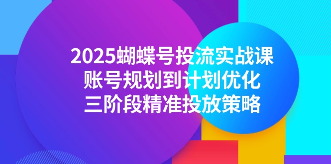 2025蝴蝶号投流实战课，账号规划到计划优化，三阶段精准投放策略-Ai创业网