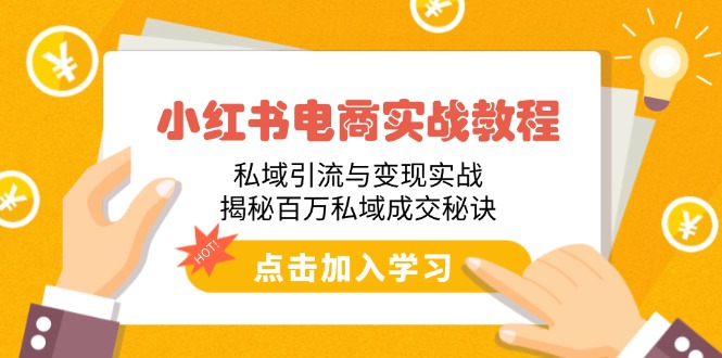 小红书电商实战教程：私域引流与变现实战，揭秘百万私域成交秘诀-Ai创业网