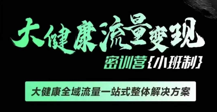 千万级大健康变现课线下课，大健康全域流量一站式整体解决方案-Ai创业网