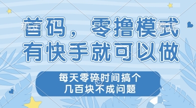首码零撸项目，有快手就可以做，每天业务时间搞个几张不是问题【揭秘】-Ai创业网