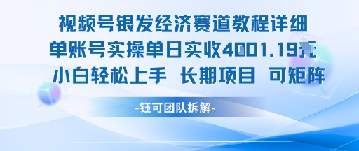 视频号银发经济赛道单账号实操单日实收1k+，小白轻松上手长期项目-Ai创业网