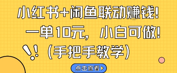 小红书+闲鱼联动挣钱，一单10元，小白可做-Ai创业网