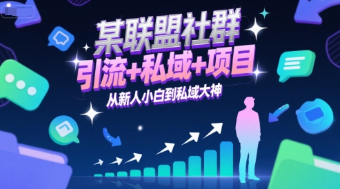某联盟社群，引流+私域+项目，从新人小白到私域大神-Ai创业网