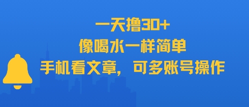 一天撸30+，像喝水一样简单，手机看文章，可多账号操作-Ai创业网