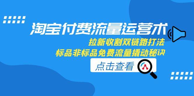 淘宝付费流量运营术，拉新收割双链路打法，标品非标品免费流量撬动秘诀-Ai创业网