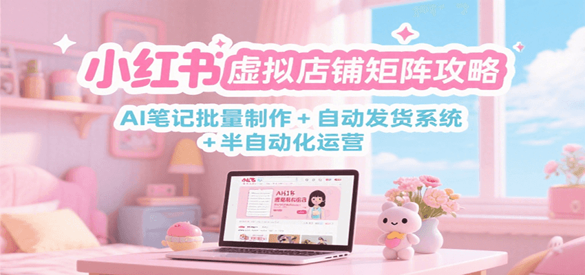 小红书虚拟店铺矩阵攻略：AI笔记批量制作 + 自动发货系统 + 半自动化运营-Ai创业网