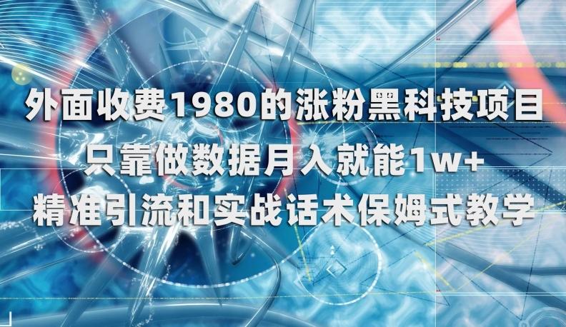外面收费1980的涨粉黑科技项目，只靠做数据月入就能1w+【揭秘】-Ai创业网