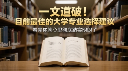付费文章：一文道破！目前最佳的大学专业选择建议，看完你就心里彻底踏实明朗了-Ai创业网