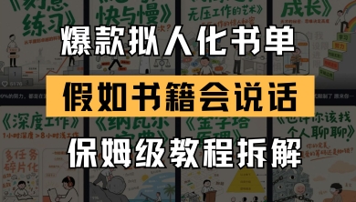 最新爆款拟人化书单玩法，假如书籍会说话，保姆级教程-Ai创业网