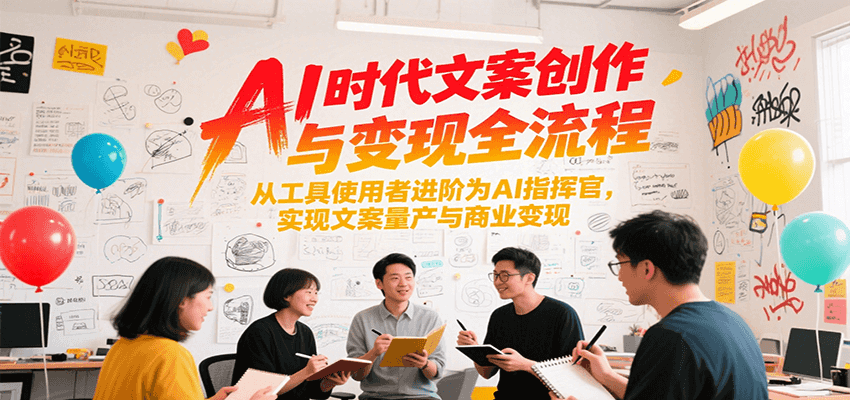 AI时代文案创作与变现全流程，从工具使用者进阶为AI指挥官，实现文案量产与商业变现-Ai创业网